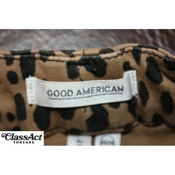 Good American Good Waist Leopard Print Stretch High Waist Jeans 00/24 - Picture 3 of 7